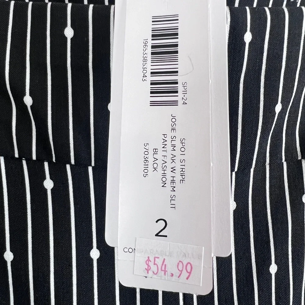 Chico’s Perfect Stretch Josie Slim Ankle Classic Rise Women’s Size 2 Black White - Picture 10 of 11